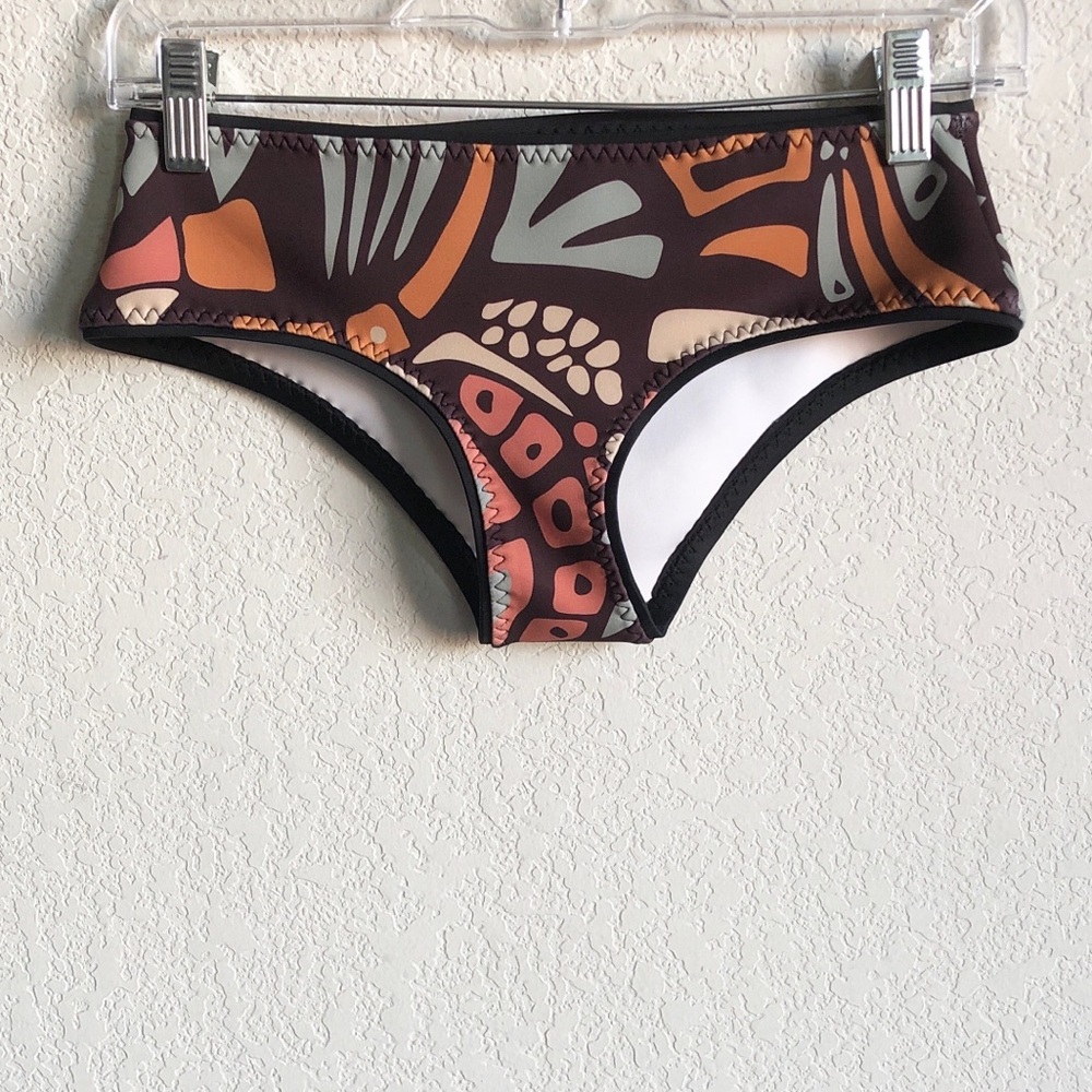 Seea Bikini Bottoms Brown Print Small
